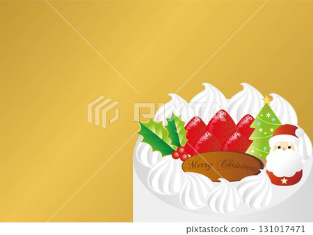 Vector illustration of Christmas cake. Santa Claus and strawberry decoration. Christmas, winter and holiday concept Vector illustration of Christmas cake. Santa Claus and strawberry decoration. Christmas, winter and holiday concept 131017471