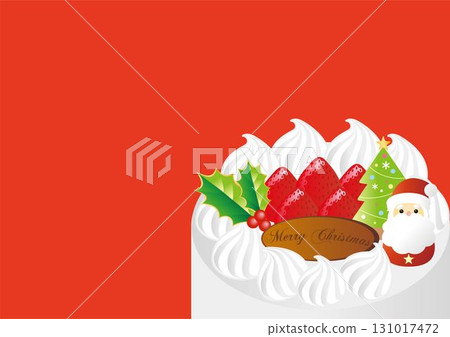 Vector illustration of Christmas cake. Santa Claus and strawberry decoration. Christmas, winter and holiday concept Vector illustration of Christmas cake. Santa Claus and strawberry decoration. Christmas, winter and holiday concept 131017472