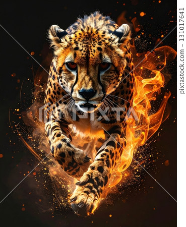 Wild and dangerous feline predator, a young tiger with stunning eyes, captures a portrait of a jungle hunter 131017641
