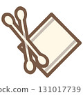 Simple and cute cotton swab and cotton icon illustration material 131017739