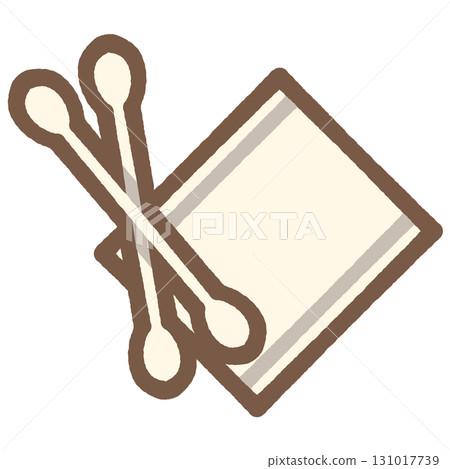 簡單可愛的棉花棒和棉花圖示插圖素材 131017739