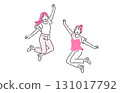 People Young women jumping 131017792