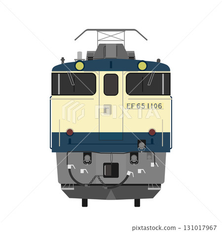EF65 電力機車前部的向量插圖（帶雪犁） 131017967