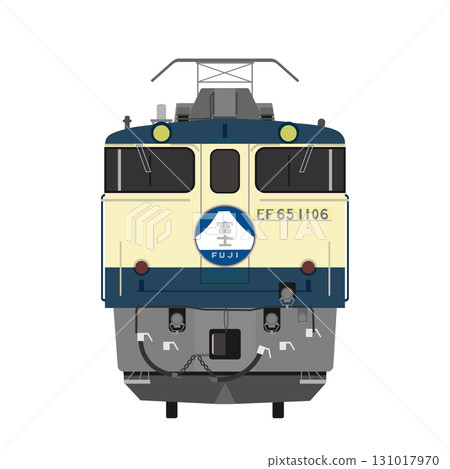 帶有“富士”車頭標誌的 EF65 電力機車前部的插圖 131017970