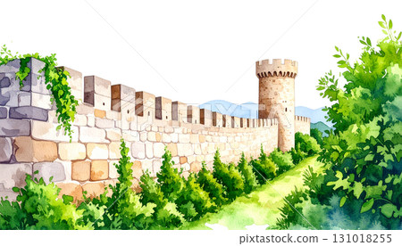 Garden wall isolated on white background 131018255