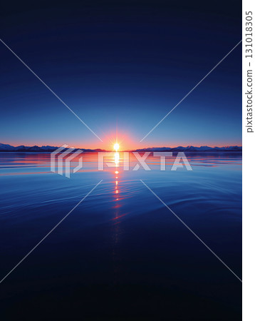 Beautiful sunset over the tranquil sea 131018305