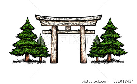 Illustration of a door isolated on a white background Illustration of a door isolated on a white background 131018434