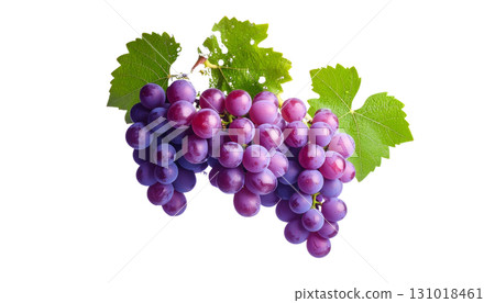 A bunch of bright red grapes isolated on a white background. A bunch of bright red grapes isolated on a white background. 131018461