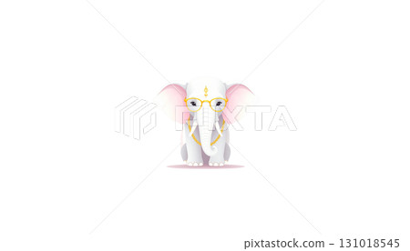 White 3D elephant icon isolated on white background. White 3D elephant icon isolated on white background. 131018545