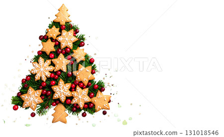 Unique Christmas tree decorations isolated on white background Unique Christmas tree decorations isolated on white background 131018546