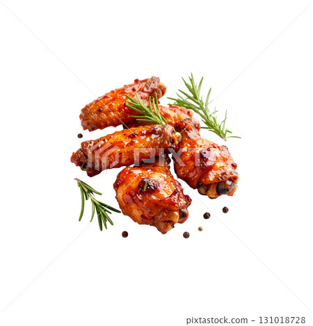 Grilled chicken wings on a white background Grilled chicken wings on a white background 131018728