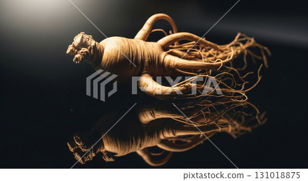 Ginseng Root with Dramatic Lighting and Reflection Ginseng Root with Dramatic Lighting and Reflection 131018875