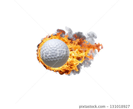 3D rendering of a white golf ball isolated on white background. 3D rendering of a white golf ball isolated on white background. 131018927