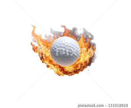 3D rendering of a white golf ball isolated on white background. 3D rendering of a white golf ball isolated on white background. 131018929