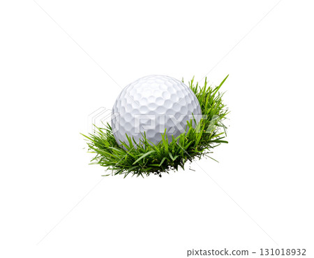 3D rendering of a white golf ball isolated on white background. 3D rendering of a white golf ball isolated on white background. 131018932