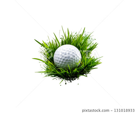 3D rendering of a white golf ball isolated on white background. 3D rendering of a white golf ball isolated on white background. 131018933