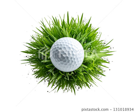 3D rendering of a white golf ball isolated on white background. 3D rendering of a white golf ball isolated on white background. 131018934