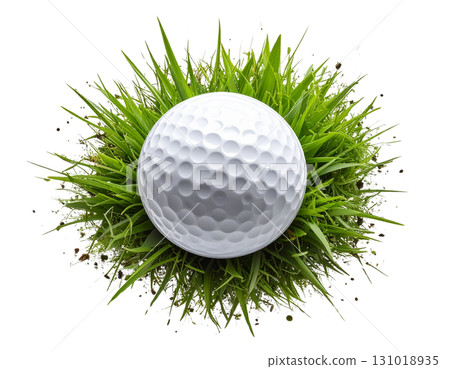 3D rendering of a white golf ball isolated on white background. 3D rendering of a white golf ball isolated on white background. 131018935