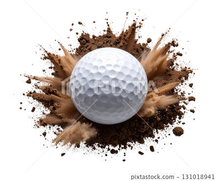 3D rendering of a white golf ball isolated on white background. 3D rendering of a white golf ball isolated on white background. 131018941