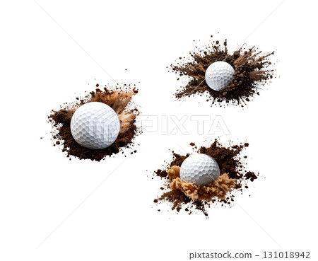 3D rendering of a white golf ball isolated on white background. 3D rendering of a white golf ball isolated on white background. 131018942