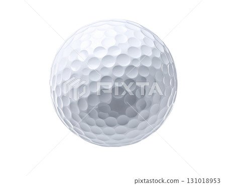 3D rendering of a white golf ball isolated on white background. 131018953