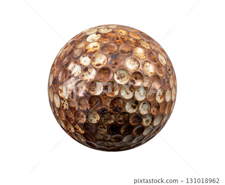 3D rendering of a white golf ball isolated on white background. 131018962