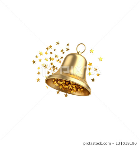 Shiny Christmas bells with red ribbon and bow isolated on white background Shiny Christmas bells with red ribbon and bow isolated on white background 131019190