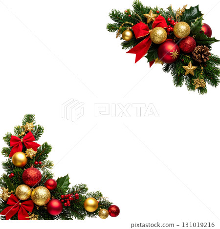 Christmas holiday picture frame decorated with green holly leaves and red berries. Christmas holiday picture frame decorated with green holly leaves and red berries. 131019216