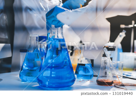 Researchers working in the clinical laboratory 131019440