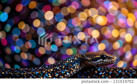 chameleon lizard on a pink background 131019702