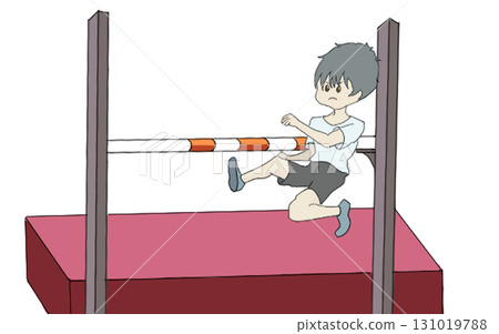 一個男孩跳高的例子 一個男孩跳高的例子 131019788