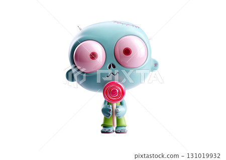 Cute 3d zombie with lollipop. AI-generated item 131019932