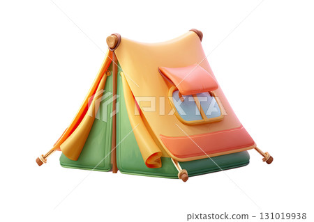 3d cartoon camping tent. AI-generated item 131019938
