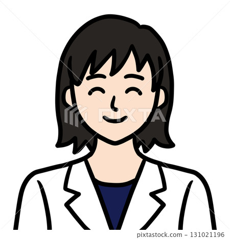 穿著白大褂的年輕女子、醫生、科學家、研究員、微笑圖標 131021196