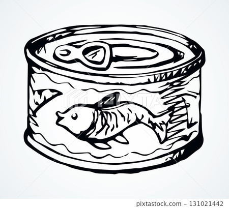 Fish Can. Vector drawing icon Fish Can. Vector drawing icon 131021442