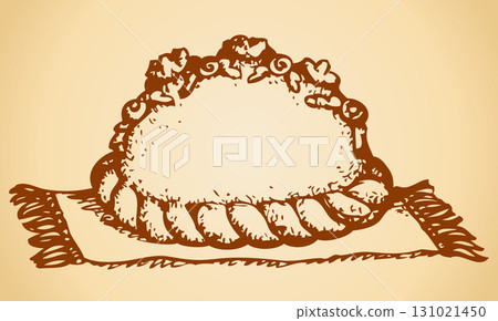 Loaf on rushnyk. Vector drawings 131021450