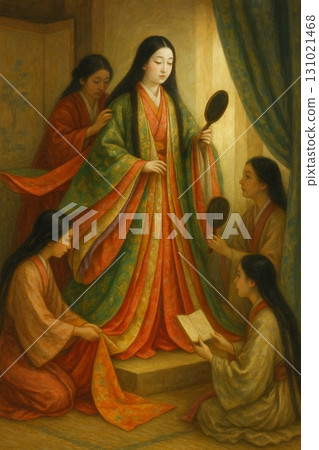 Heian Fantasy Painting: Princess Dressing - Generative AI 131021468