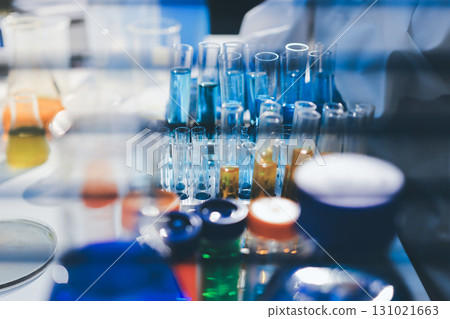 Researchers working in the clinical laboratory 131021663