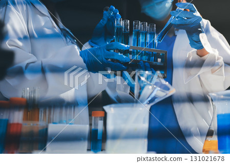 Researchers working in the clinical laboratory Researchers working in the clinical laboratory 131021678