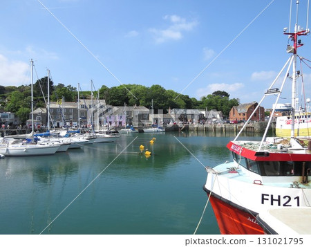 Cornwall, England. Landscape with a boat 131021795