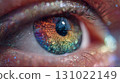 A macro close-up of a fantastic rainbow-colored eye 131022149