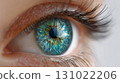 A macro close-up of a fantastic rainbow-colored eye 131022206