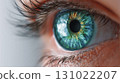 A macro close-up of a fantastic rainbow-colored eye 131022207