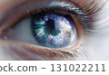 A macro close-up of a fantastic rainbow-colored eye 131022211