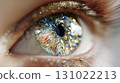A macro close-up of a fantastic rainbow-colored eye 131022213