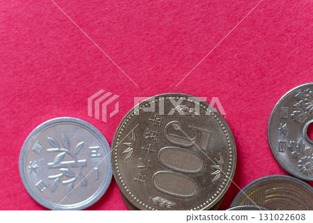 Japanese coin background Japanese coin background 131022608