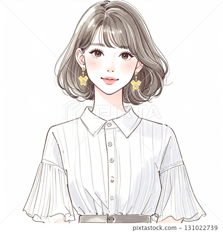 Watercolor and hand-drawn illustration material of women and girls Watercolor and hand-drawn illustration material of women and girls 131022739