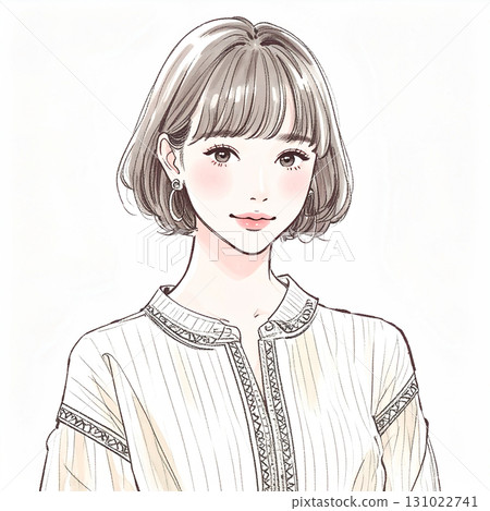 婦女和女孩的水彩和手繪插圖素材 婦女和女孩的水彩和手繪插圖素材 131022741