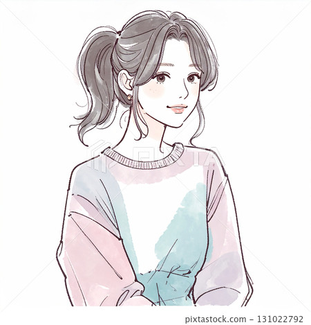 Watercolor and hand-drawn illustration material of women and girls Watercolor and hand-drawn illustration material of women and girls 131022792