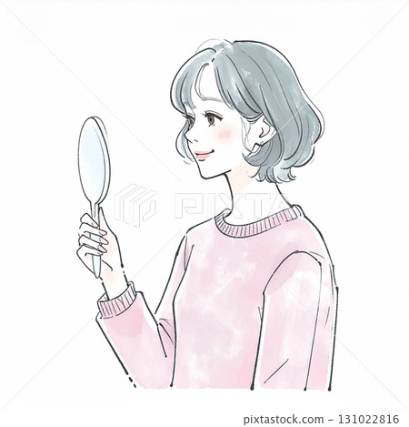 Watercolor and hand-drawn illustration material of women and girls 131022816